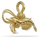 Solid 14k Gold Shrimp Pendant